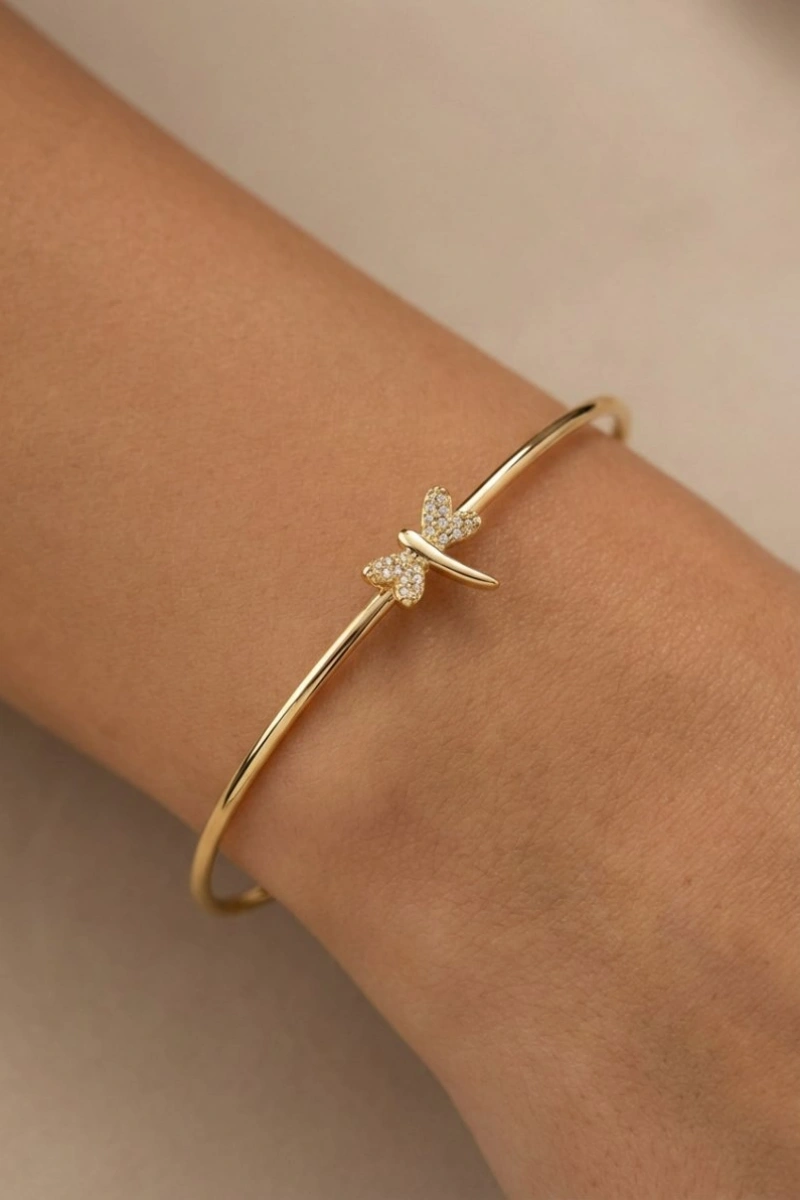 Yay Model Yusufçuk Detay Gold Altın Kaplama Bileklik