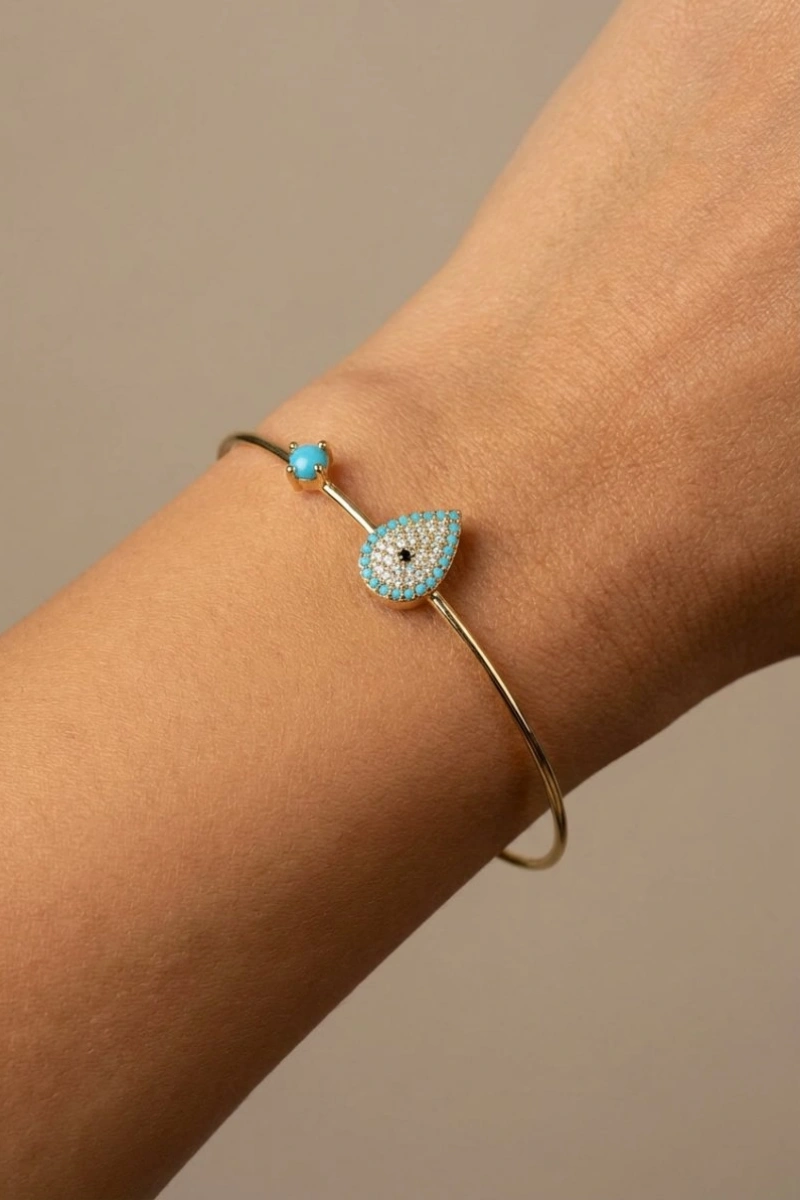 Yay Model Damla Detay Gold Altın Kaplama Bileklik