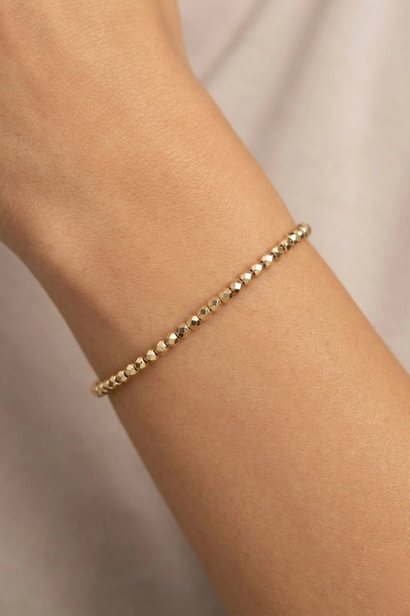 Desenli Dorika Model Gold Altın Kaplama Bileklik