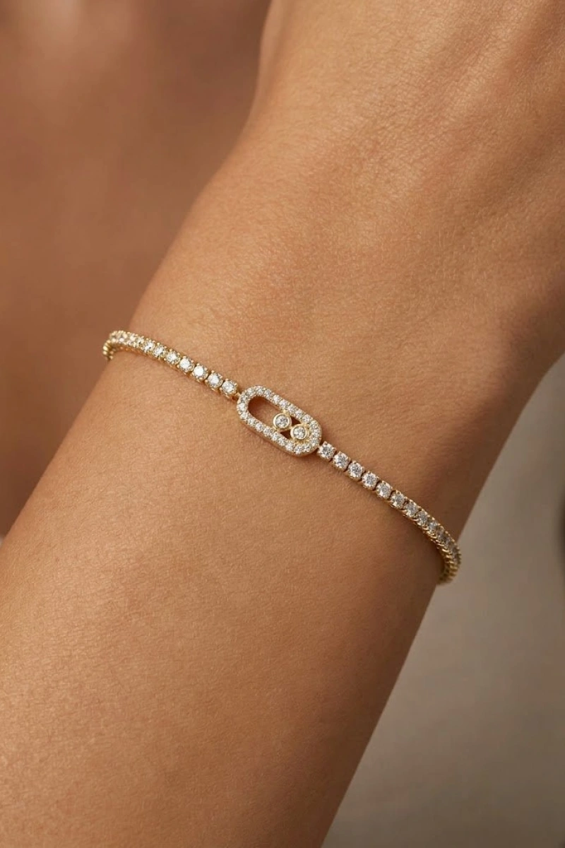 Silindir Model Gold Altın Kaplama Su Yolu Bileklik