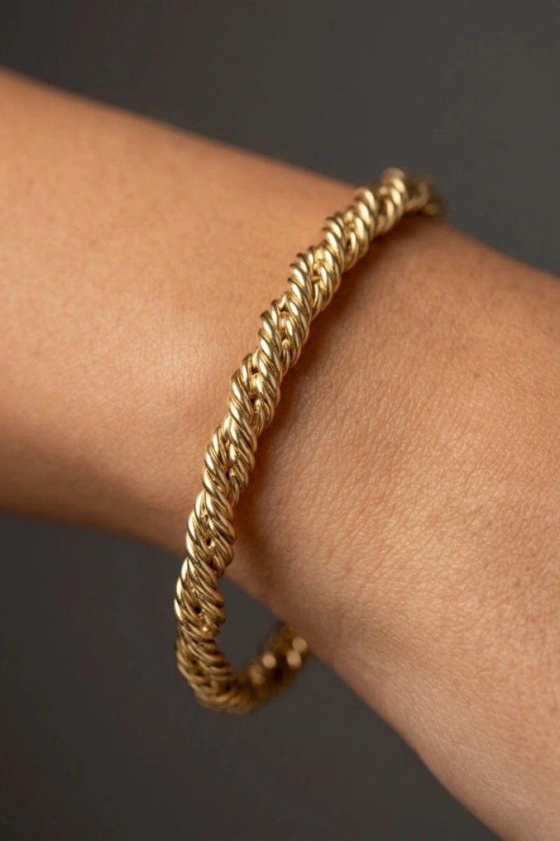 Çift Burma Model Gold Altın Kaplama Bileklik