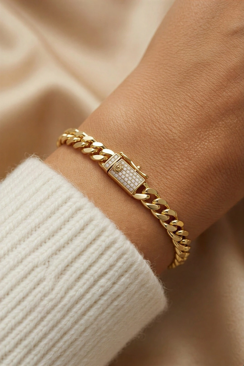 İnce Gurmet Model Gold Altın Kaplama Bileklik