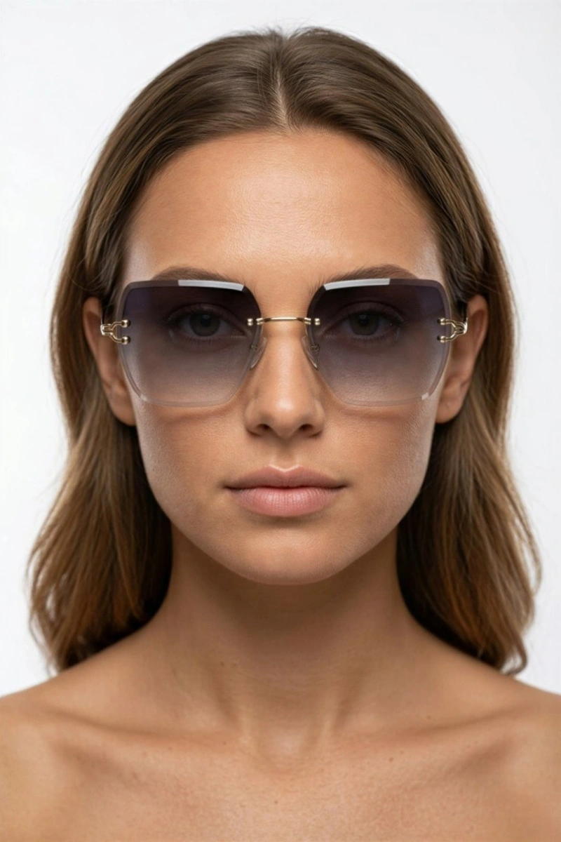 Asimetrik Siyah Kadın Güneş Gözlüğü