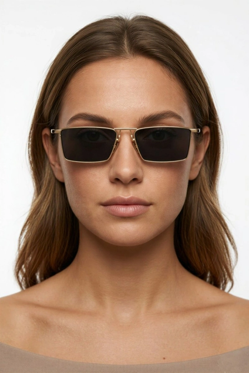 Dikdörtgen Gold Kadın Güneş Gözlüğü