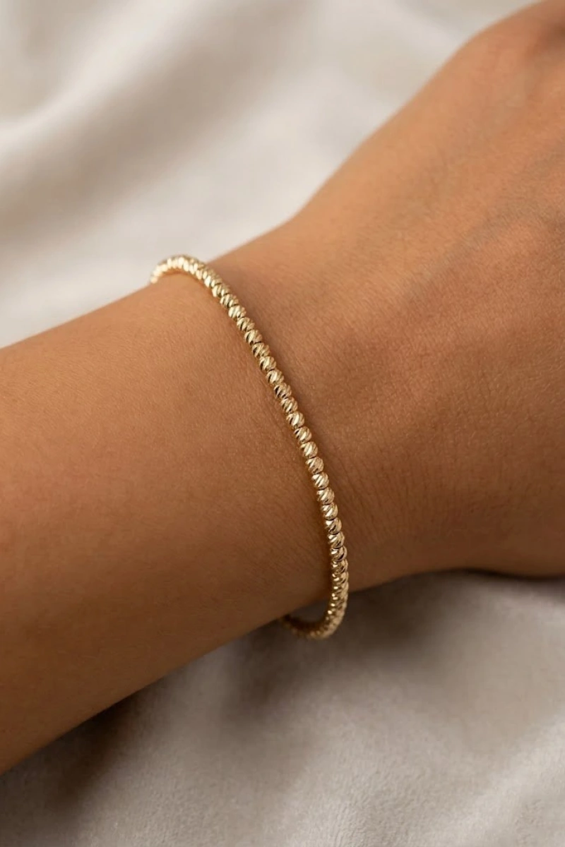 Sıralı İnce Dorika Model Gold Altın Kaplama Bileklik