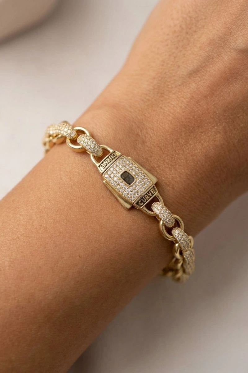Oval Taş Gurmet Model Gold Altın Kaplama Bileklik