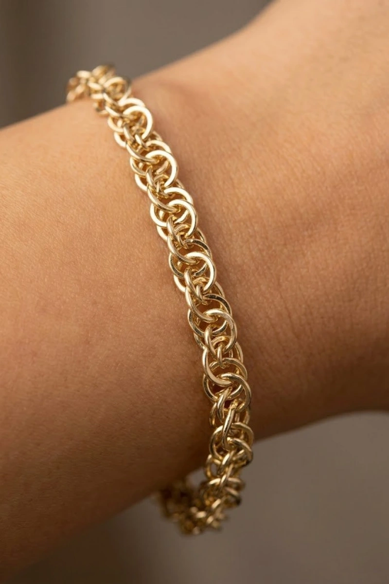 Çoklu Halka Model Gold Altın Kaplama Bileklik