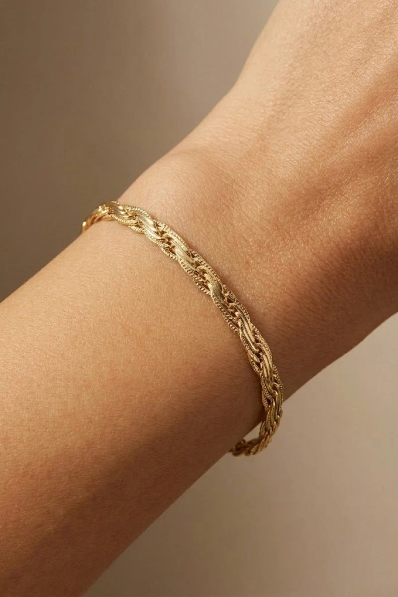 İnce Geçiş Model Gold Altın Kaplama Bileklik