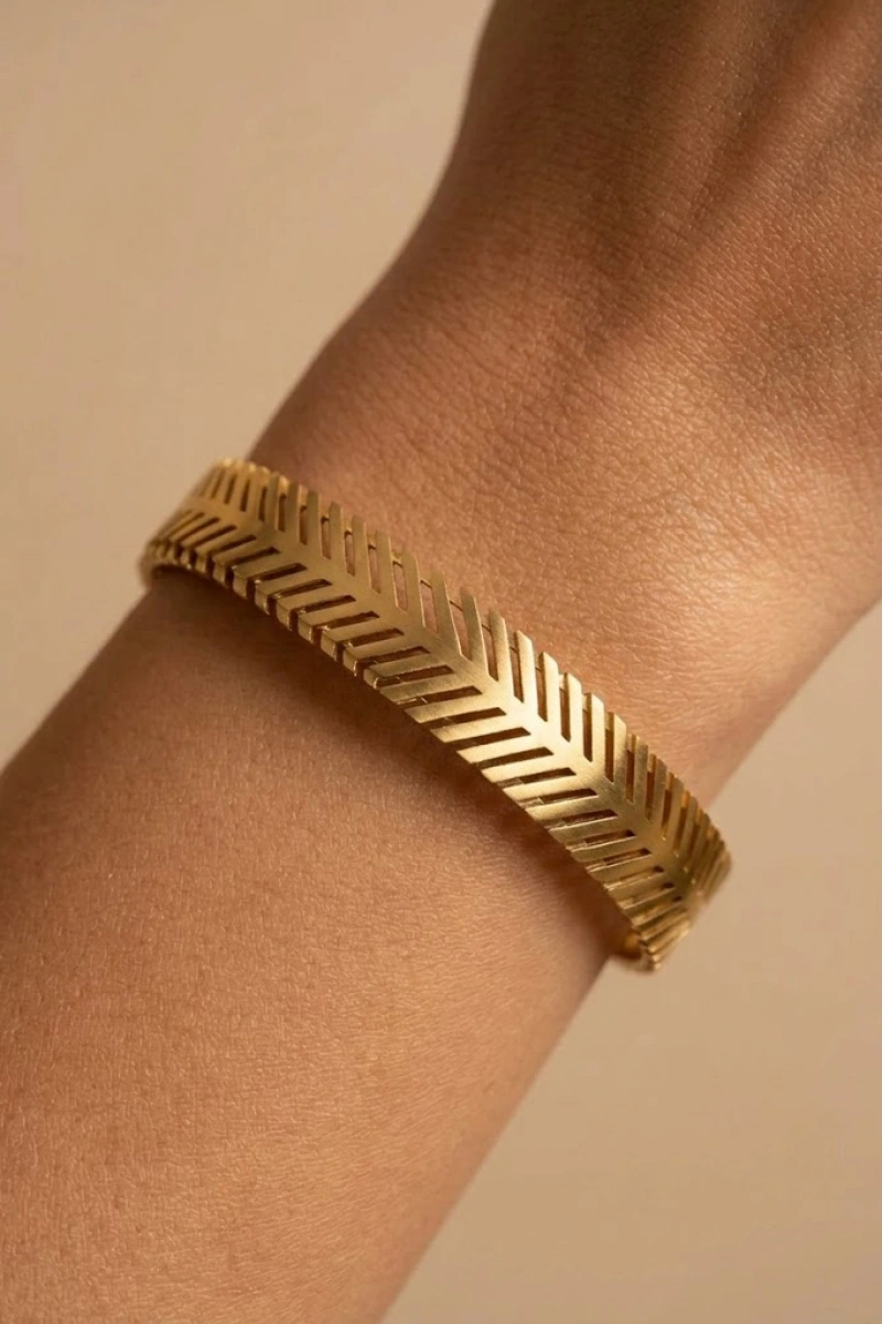 Chaac Model Gold Altın Kaplama Çelik Bileklik