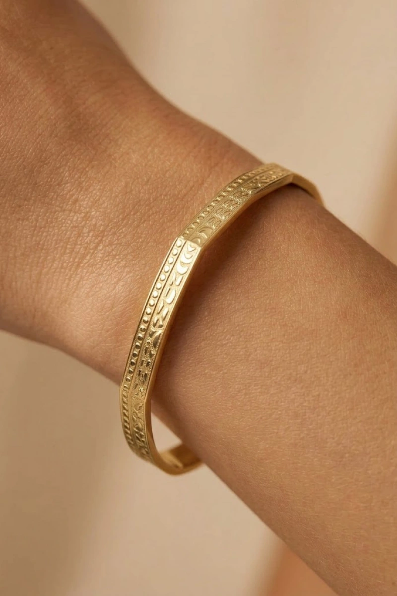 Janus Model Gold Altın Kaplama Bileklik