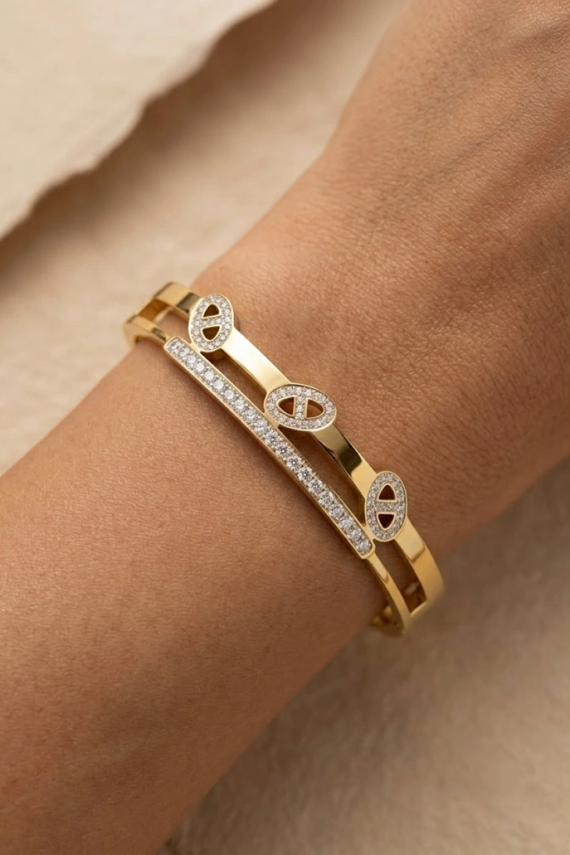 Diana Model Gold Altın Kaplama Bileklik