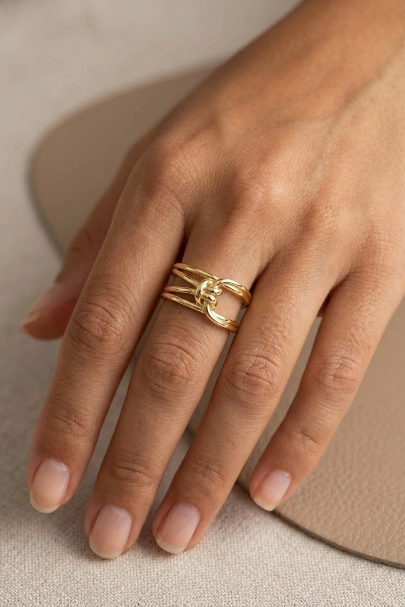 Bağ Model Gold Altın Kaplama Yüzük