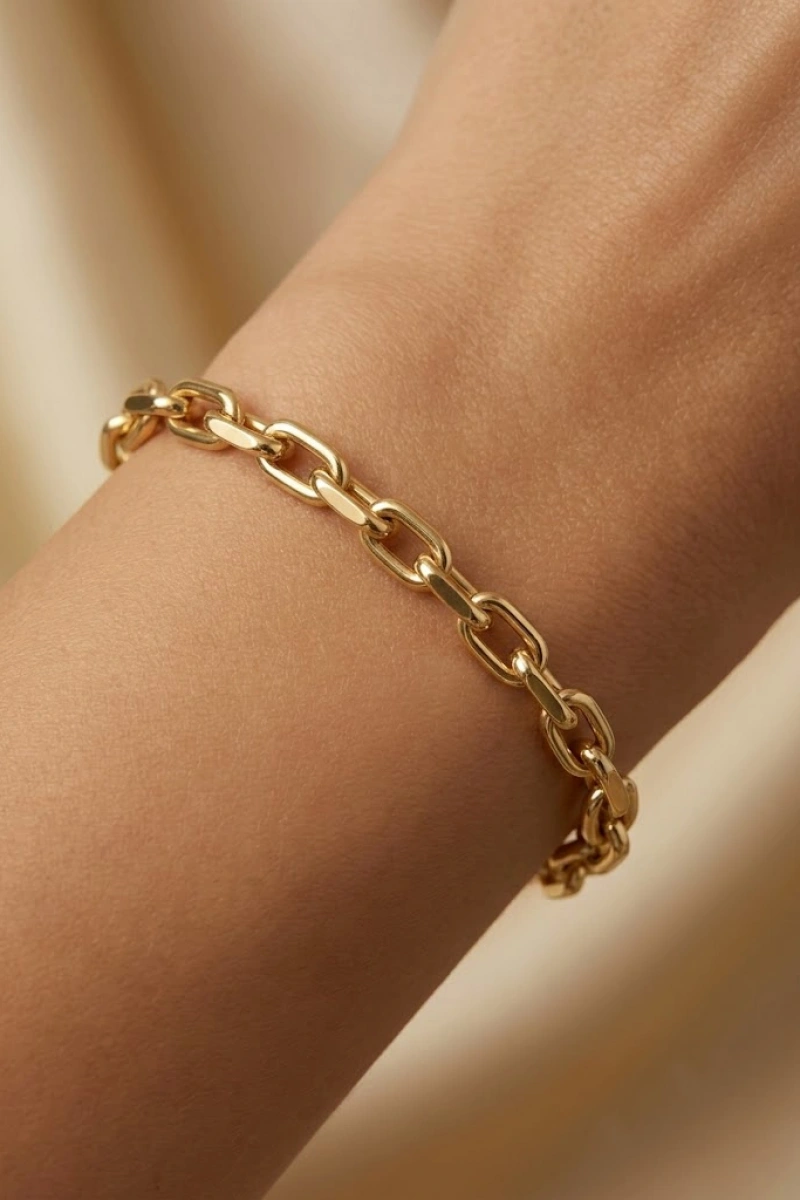 Artemis Zincir Gold Altın Kaplama Çelik Bileklik