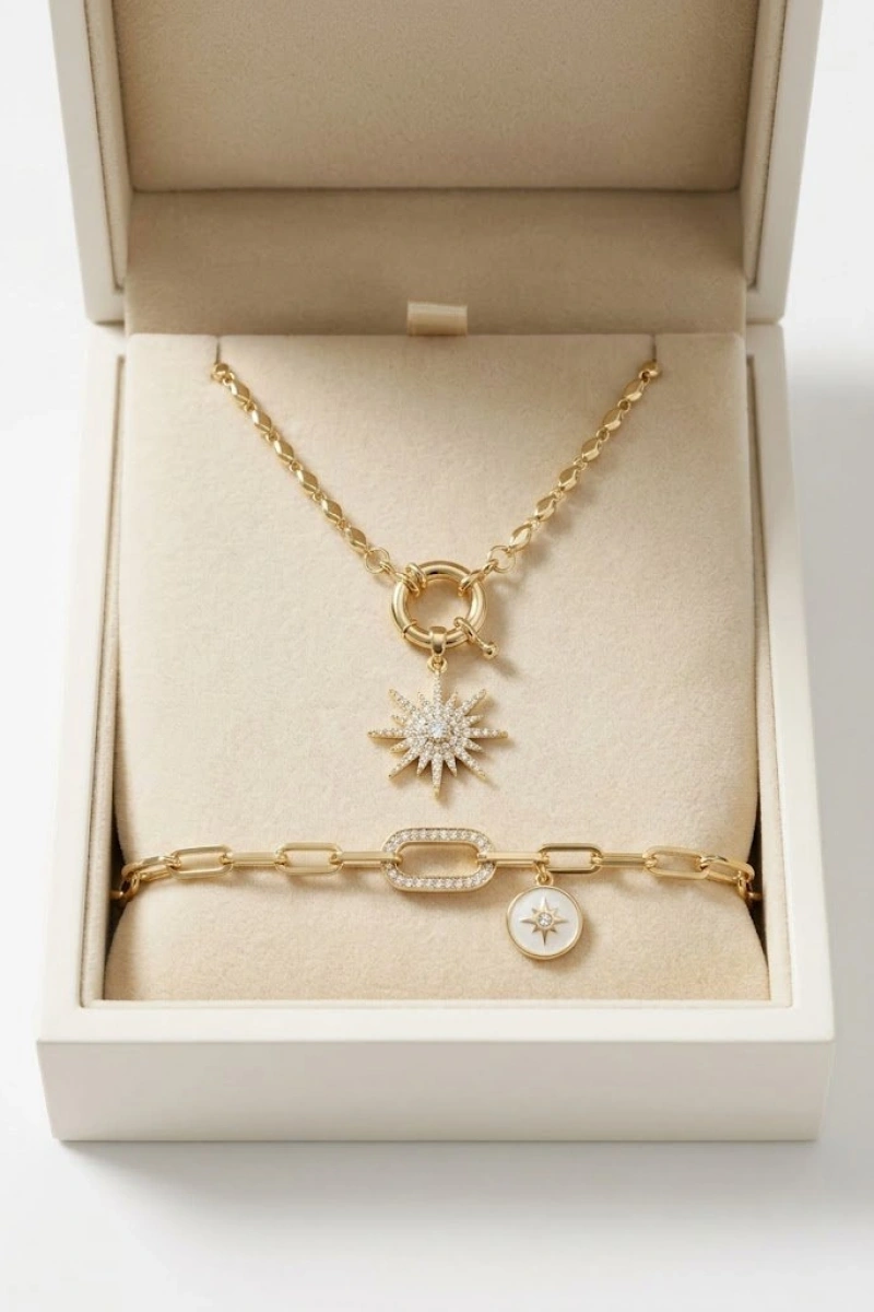 Kuzey Yıldızı Model Gold Altın Kaplama Kombin