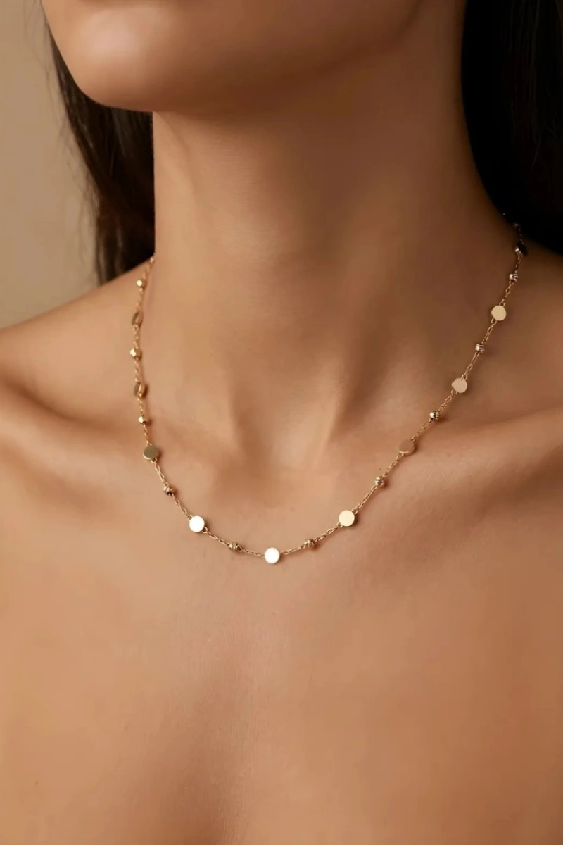 Pul Model Model Gold Altın Kaplama Kolye