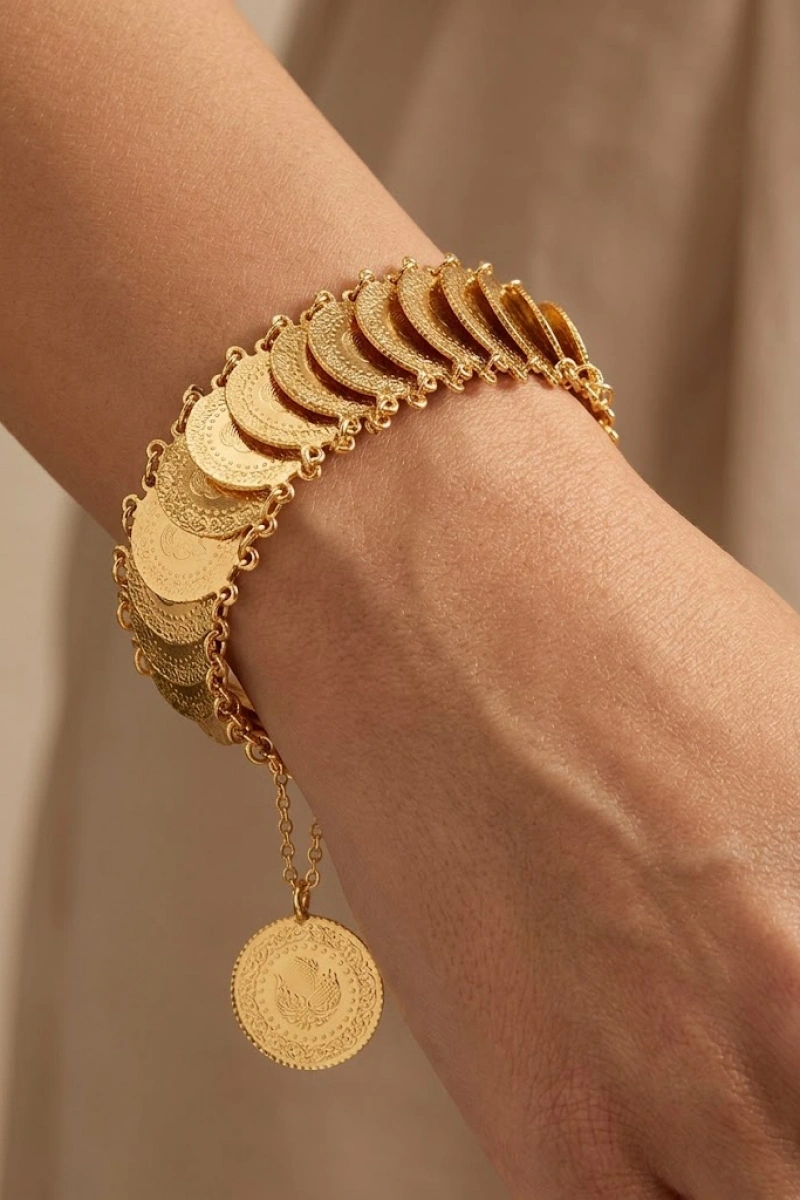 Çeyrek Dizme Kuyum Model Gold Altın Kaplama Bileklik