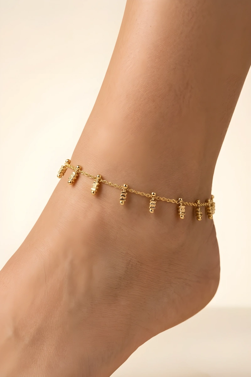 Sütun Model Gold Altın Kaplama Halhal