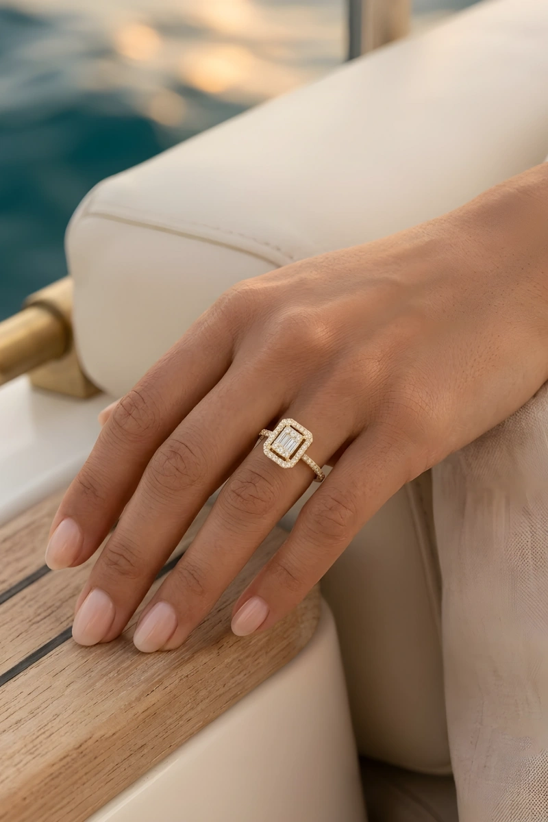 Baget Model Gold Altın Kaplama Yüzük
