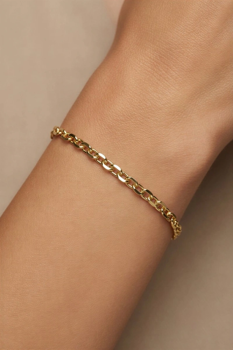 Artemis Zincir Model Gold Altın Kaplama Bileklik
