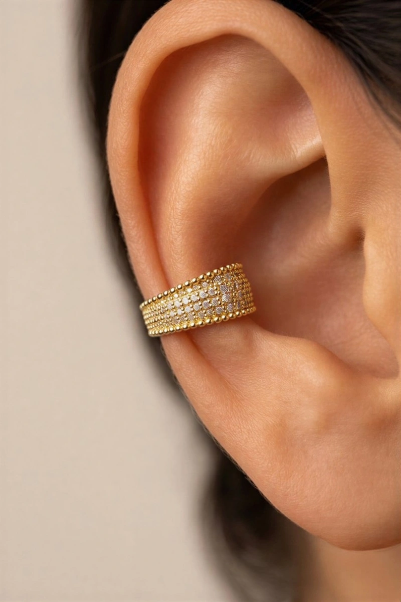 Serra Model Gold Altın Kaplama Ear Cuff
