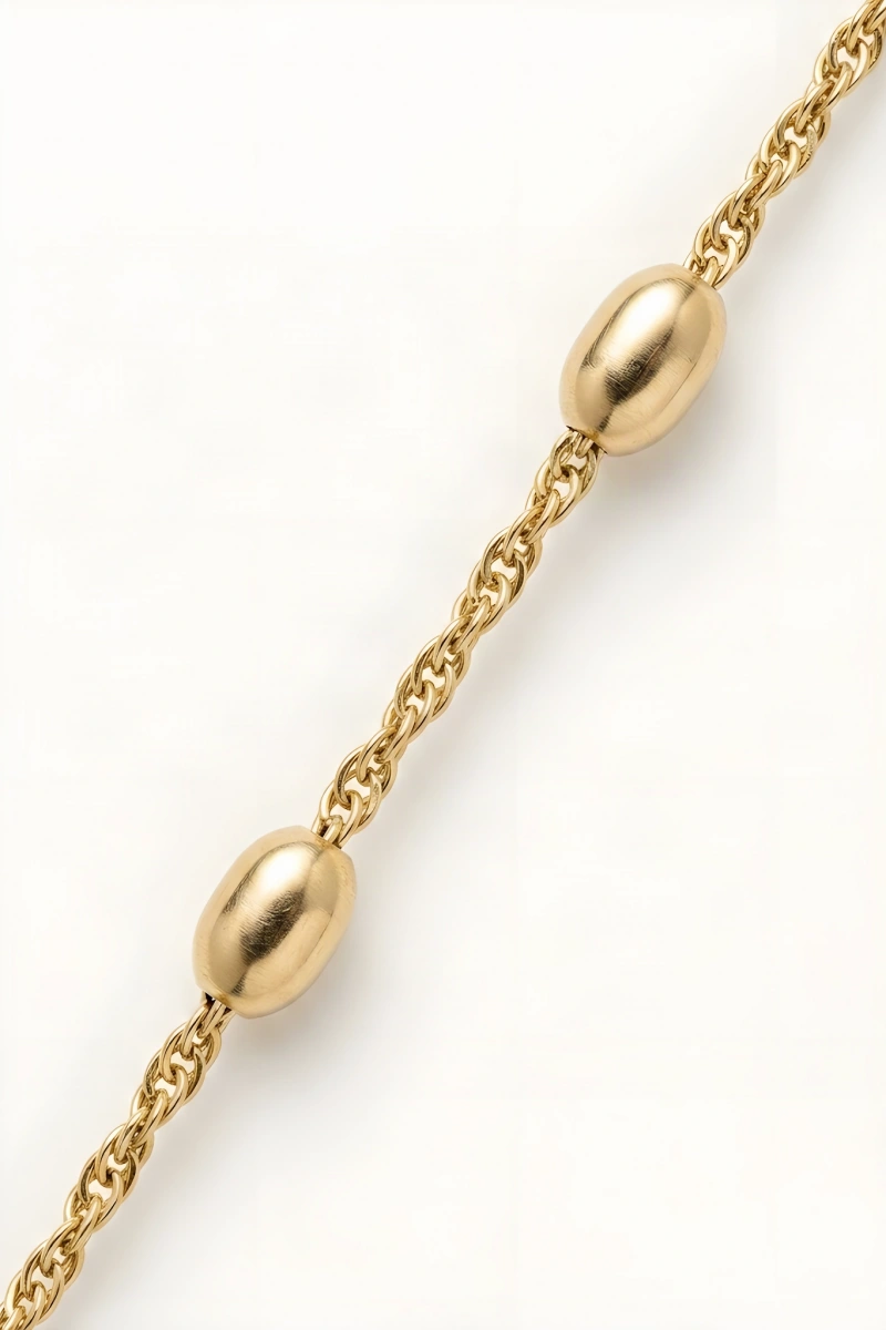 Oval Model Gold Altın Kaplama Kolye
