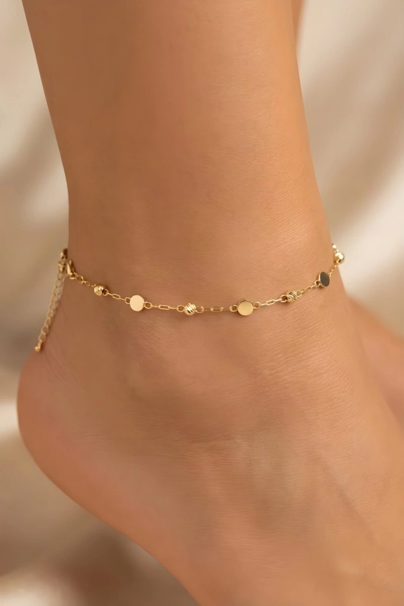 Pul Dorika Model Gold Altın Kaplama Halhal