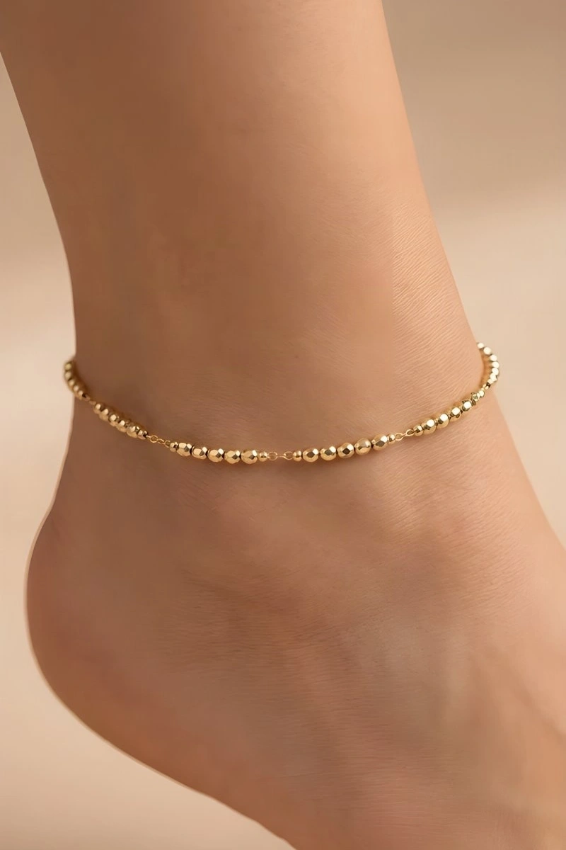 Sıralı Dorika Model Gold Altın Kaplama Halhal
