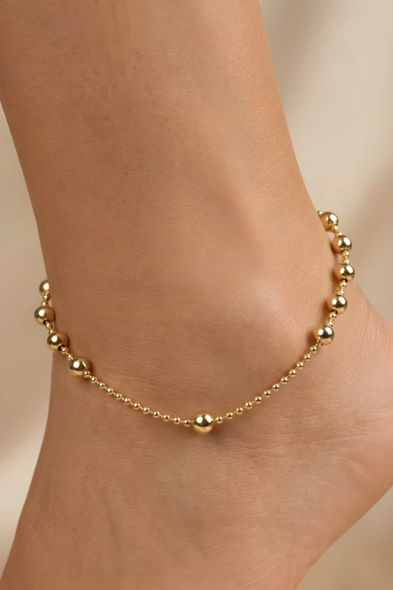 Ayrık Dorika Model Gold Altın Kaplama Halhal