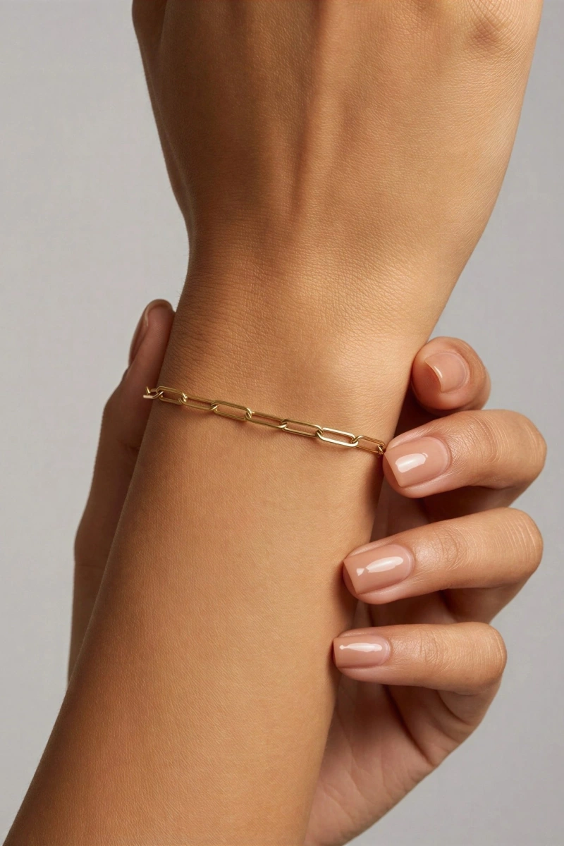 Sıralı Artemis Model Gold Altın Kaplama Çelik Bileklik