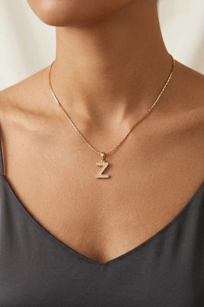 Xuping Z Harf Model Gold Altın Kaplama Kolye