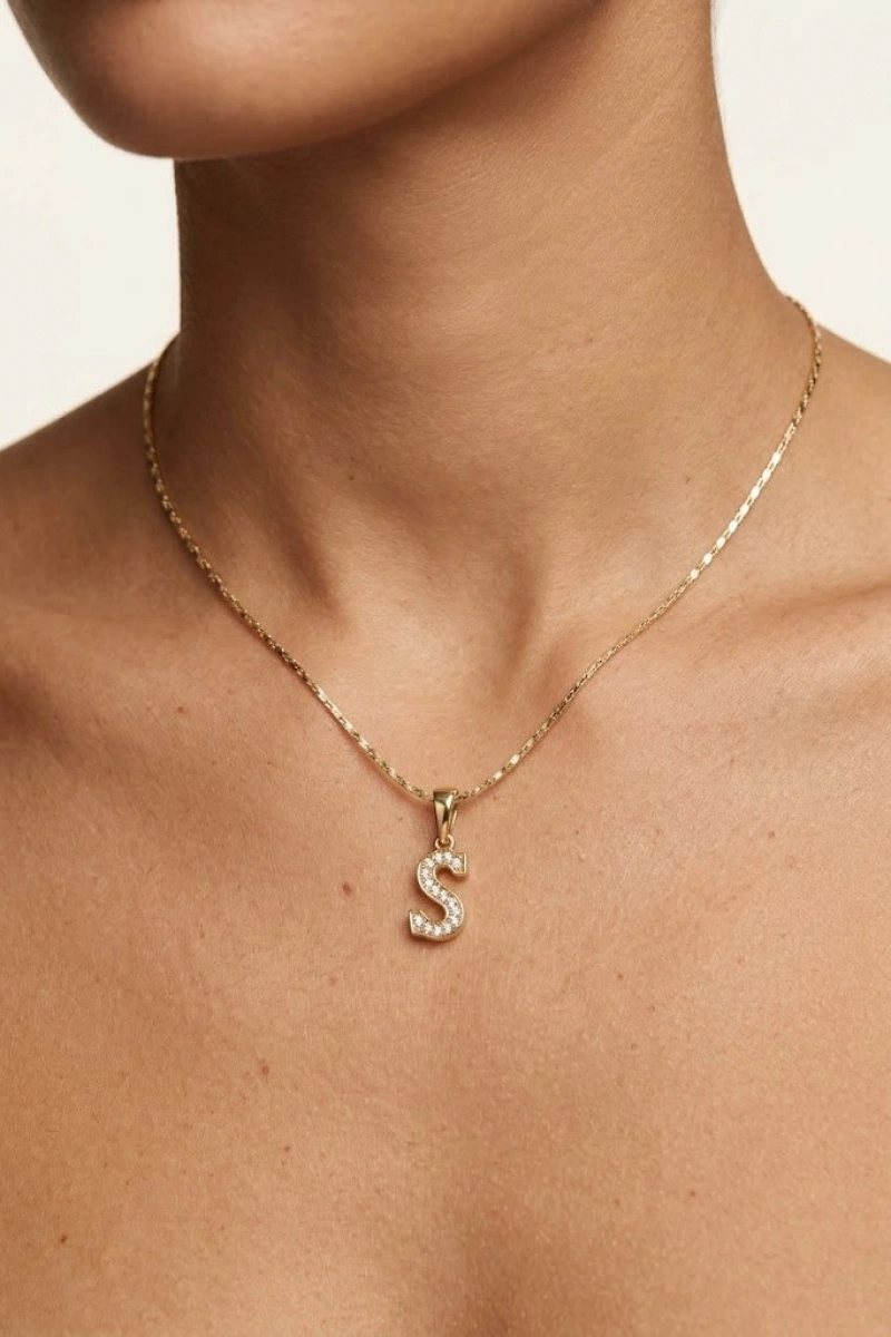 Xuping S Harf Model Gold Altın Kaplama Kolye