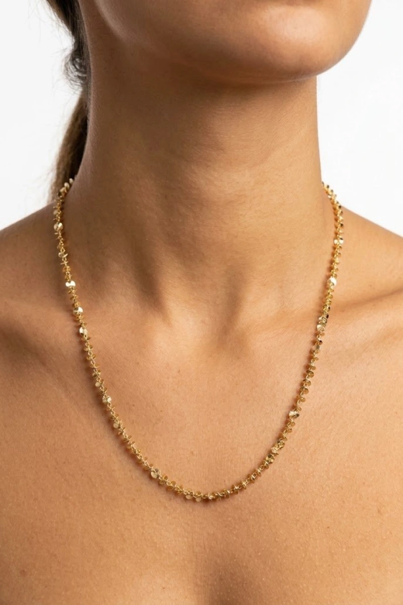 Sıralı Çanak Model Gold Altına Kaplama Kolye