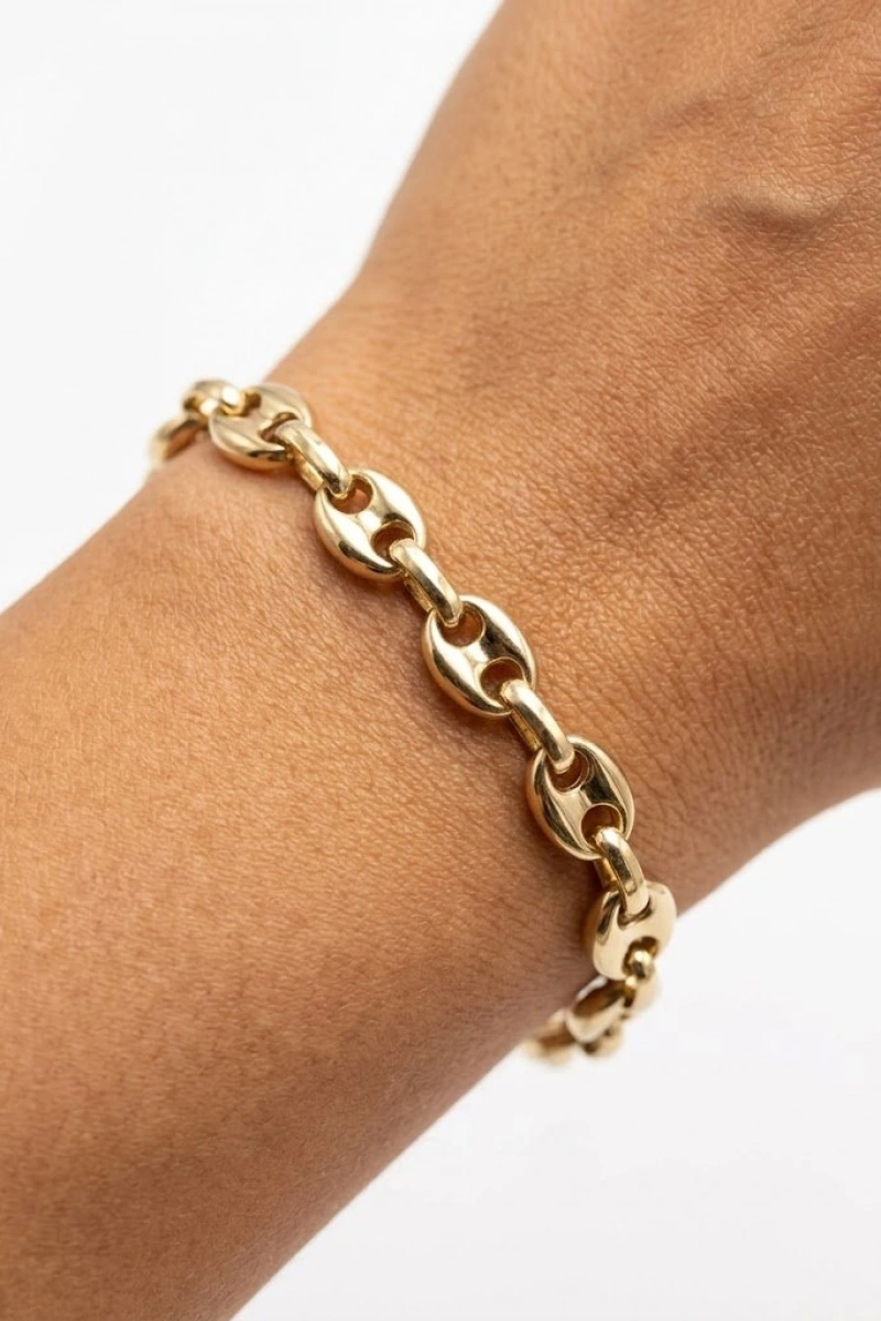 Düğme Model Gold Altın Kaplama Bileklik