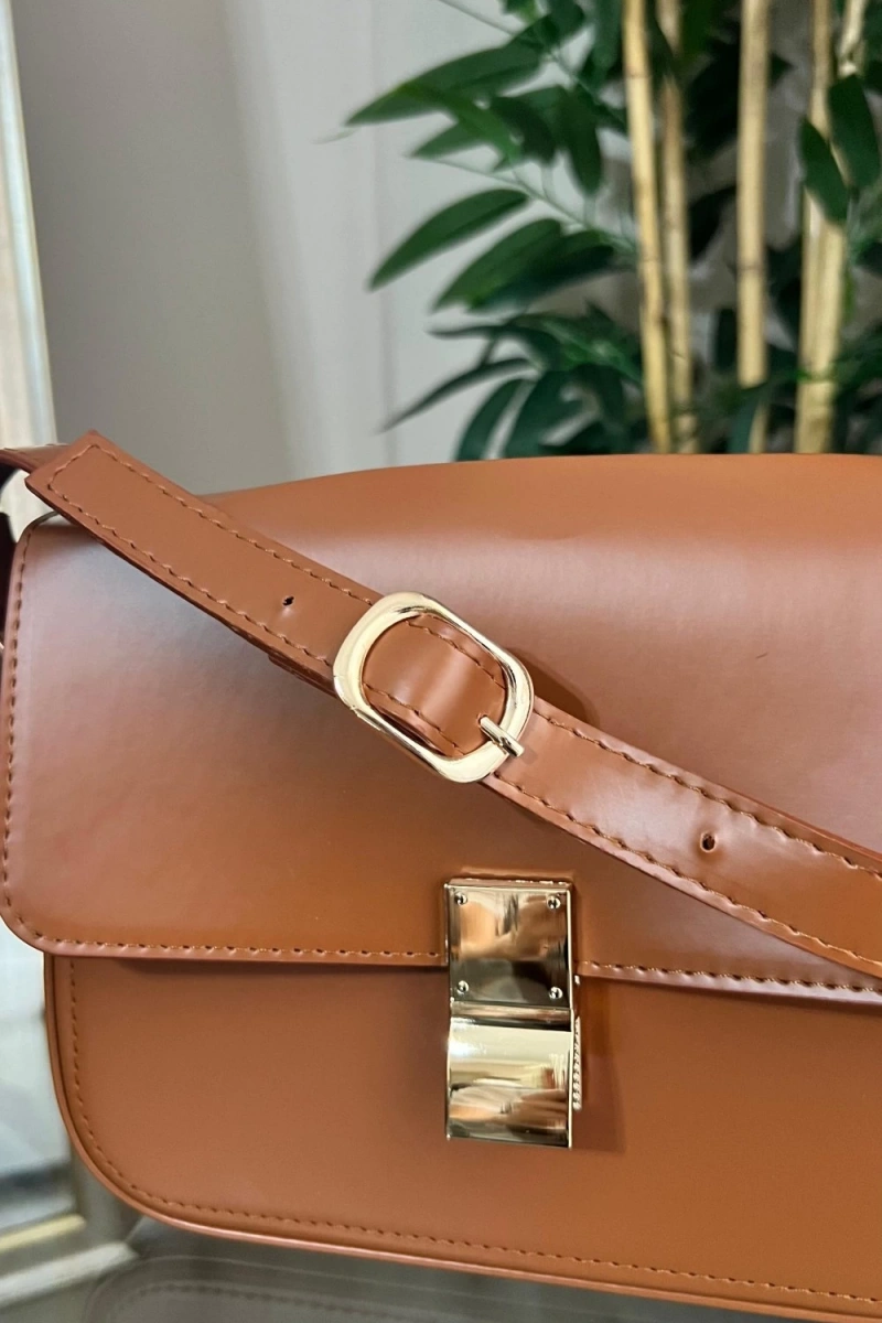 Anjeli Model Taba Renk Deri Kol Çantası