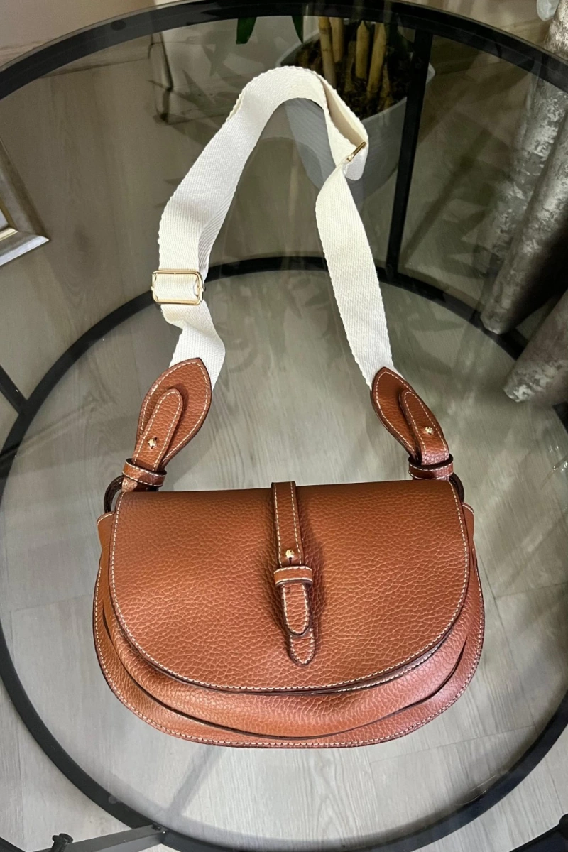 Claude Model Taba Renk Deri Kol Çantası