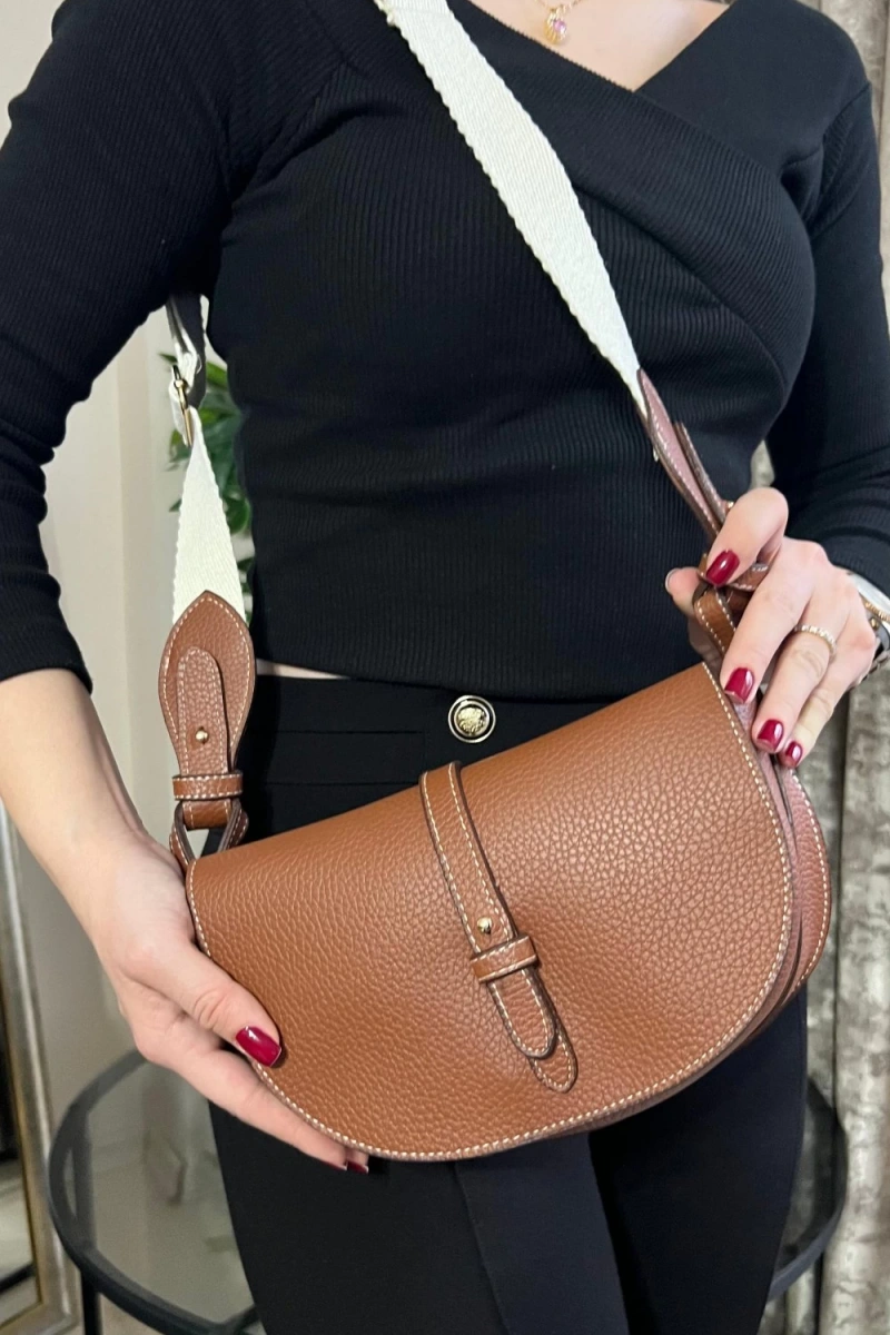 Claude Model Taba Renk Deri Kol Çantası