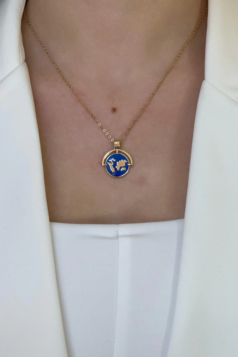 Dünya Model Gold Altın Kaplama Çelik Kolye