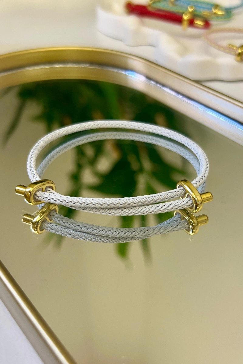 Helios Model Beyaz Renk Örgü Model Bileklik