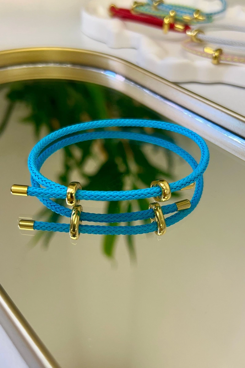 Helios Model Mavi Renk Örgü Model Bileklik