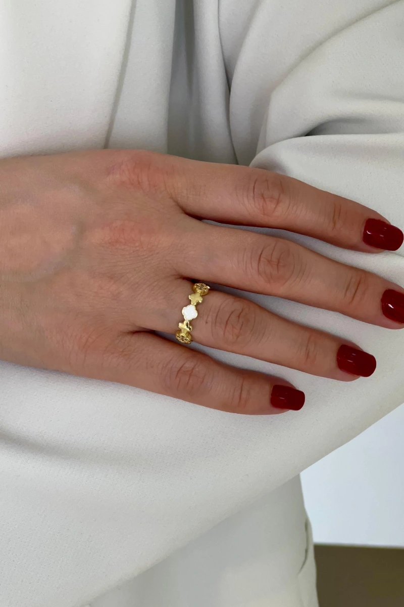 Kapadokya Model Gold Altın Kaplama Ayarlanabilir Yüzük