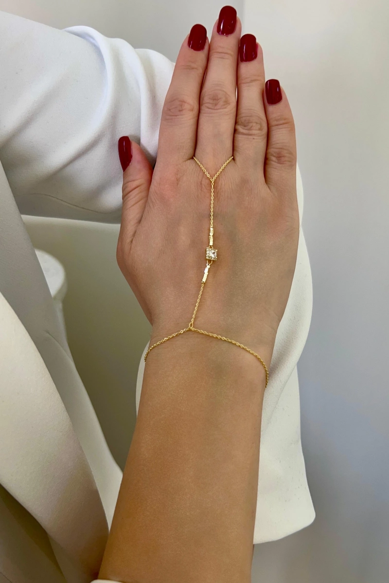 Kare Baget Model Gold Altın Kaplama Şahmeran