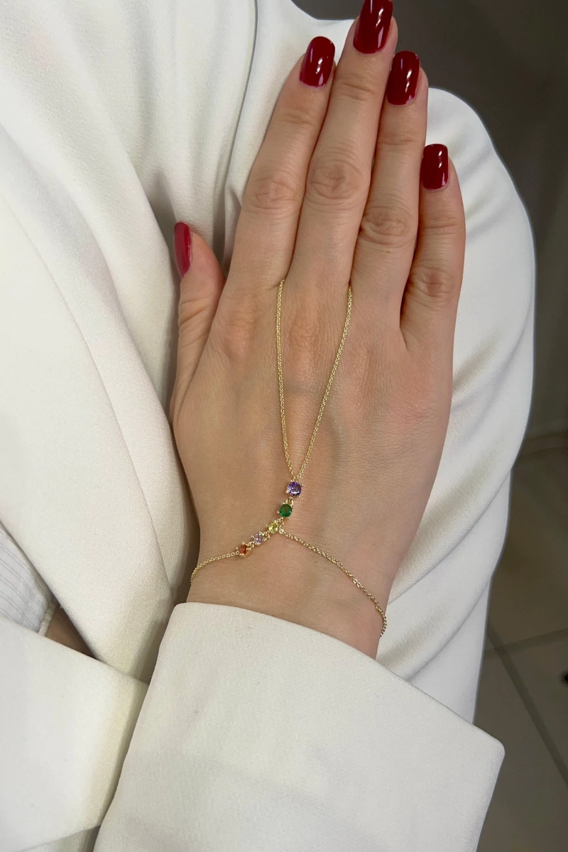 Renkli Yuvarlak Model Gold Altın Kaplama Şahmeran