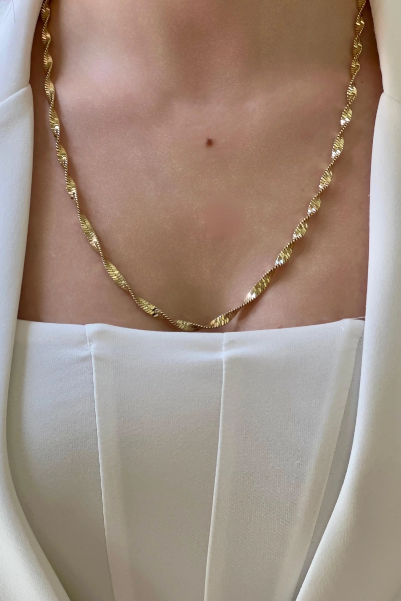 Sarma Model Gold Altın Kaplama Kolye