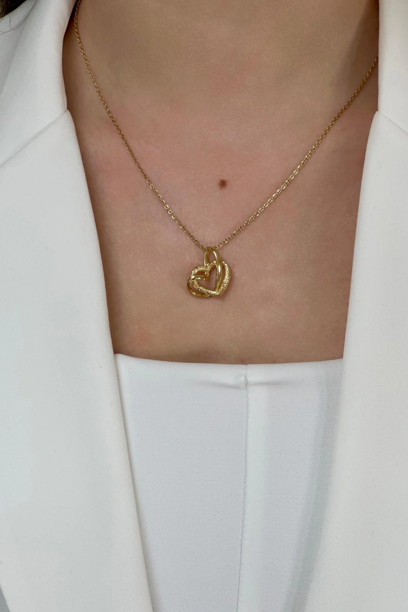 Sonsuz Kalp Gold Altın Kaplama Çelik Kolye