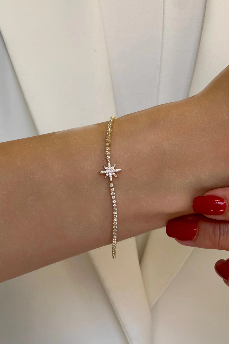 Su Yolu Zincir Sirius Model Gold Altın Kaplama Bileklik