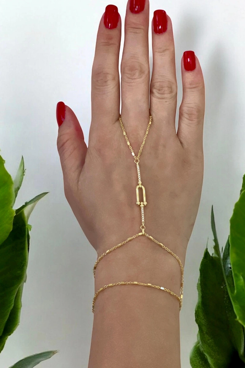 T. Model Çift Zincir Gold Altın Kaplama Şahmeran