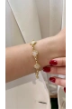 Olimpos Zincir Beyaz Yonca Model Gold Altın Kaplama Bileklik