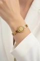 Çeyrekli Model Güneş Çerçeve Gold Altın Kaplama Bileklik