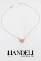 Pembe Çift Kalp Gold Altın Kaplama Çelik Kolye