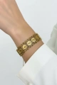 Sıralı Çeyrek Dizme Gold Altın Kaplama Bileklik